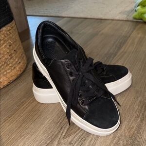 J/SLIDES NYC Black Leather Sneakers with White Soles